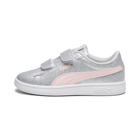 PUMA Smash 3.0 Glitz Glam Sneakers Kinder, Schuhe, Glacial Grau/Frosty Rosa, 34