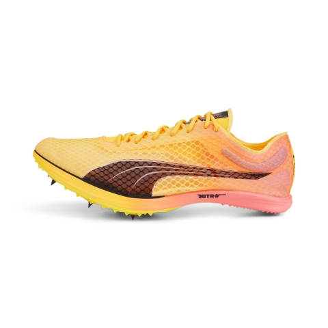 PUMA evoSPEED Distance Nitro Elite Leichtathletik-Spikes, Schuhe, Sun Stream/Sunset Glow/Schwarz, 39