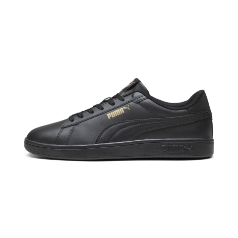 PUMA Smash 3.0 L Sneakers, Schuhe, Schwarz/Gold/Schwarz, 42.5
