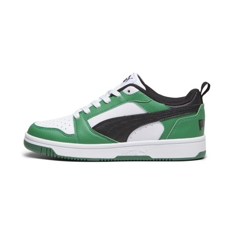 PUMA Rebound V6 Lo Sneakers Jugendliche, Schuhe, Weiß/Schwarz/Archive Grün, 35.5