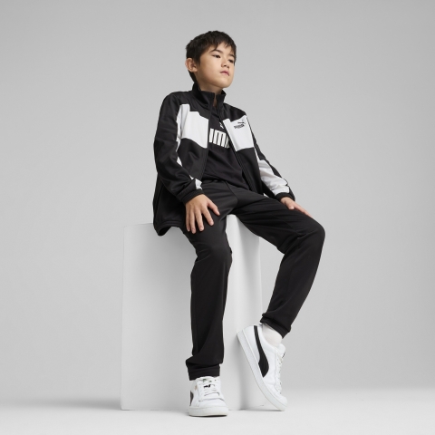 PUMA Poly Colourblock Jogginganzug Teenager, Kleidung, Schwarz, 11-12Y