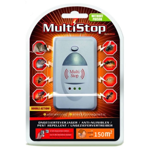 Multistop Ungeziefervertreiber - Geht auch durch Wände - Mit 2 Technologien - Reichweite von 150m2