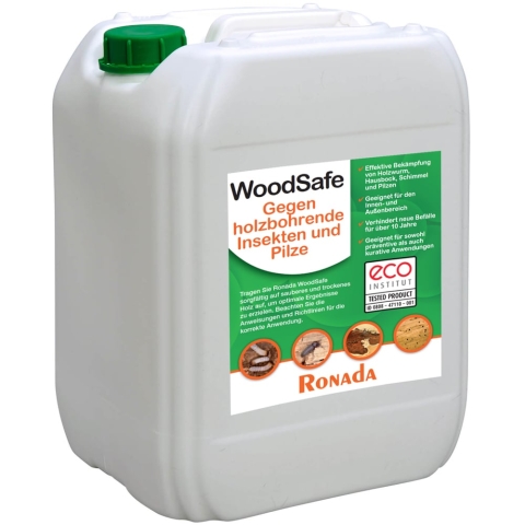 Woodsafe Gegen Holzbohrende Insekten Und Pilzbefall 20 Liter - Große Verpackung - Ausreichend für 200 m² - Wirkung bis zu 10 Jahre