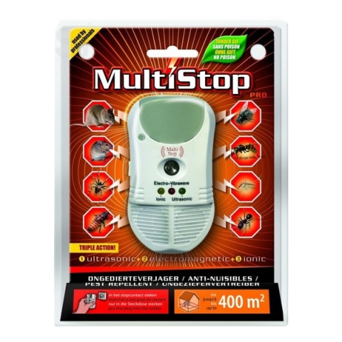 Multistop Pro Ungeziefervertreiber - Mit 3 Technologien - Geht auch durch Wände - Große Reichweite von 300m2