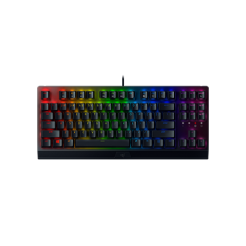 Razer BlackWidow V3 Tenkeyless Compact Mechanical Keyboard with Razer Chroma RGB - Fully Programmable Keys - Green Switch (Tactile & Clicky) - German Layout