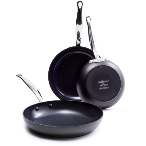 GreenPan Barcelona (CC002448-001) schwarz | Bratpfannen-Set | 20cm,24cm,28cm | kratzfest | Antihaftbeschichtung | Aluminium & Edelstahl