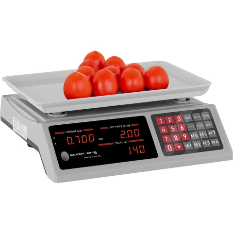 Kontrollwaage - 40 kg / 2 g - 33,7 x 23,1 cm - 6 LED