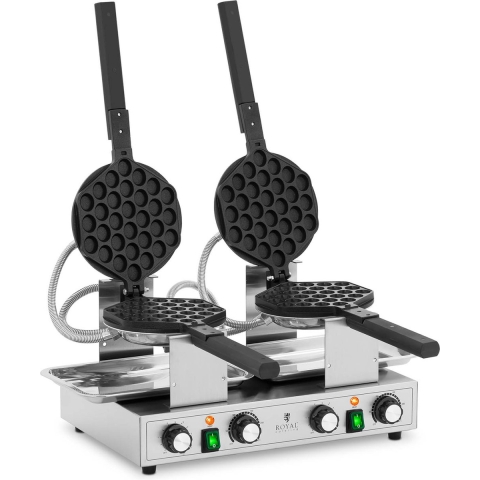 Bubble Waffeleisen - 2 x 1400 W - 50 - 250 °C - Timer: 0 - 5 min - Royal Catering