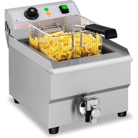 Elektro-Fritteuse - 16 l - 3500 W - Ablasshahn - Royal Catering