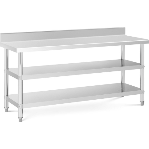 Edelstahl-Arbeitstisch - ECO - 180 x 60 cm - 226 kg - Zwischenboden - Royal Catering