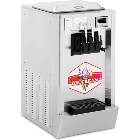 Softeismaschine - 23 l/h - 1550 W - LED - 3 Sorten - Royal Catering