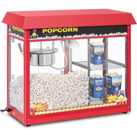 Popcornmaschine - 1700 W - 5 kg/h - beheizte Auslage - rot - Royal Catering
