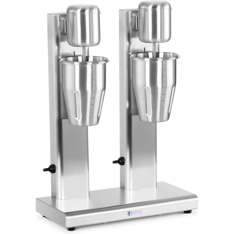 Milchshaker - doppelt - 2 x 1 L - 15.000 U/min - Edelstahl