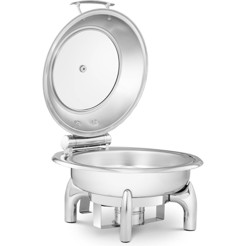 Chafing Dish - rund mit Sichtfenster - Royal Catering - 5,5 L - 1 Brennstoffzelle