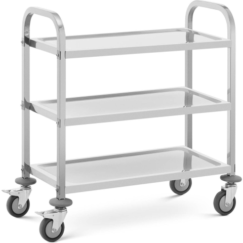 Servierwagen - Edelstahl - 3 Borde - Ablagen: 69 x 34 cm - 300 kg - Royal Catering