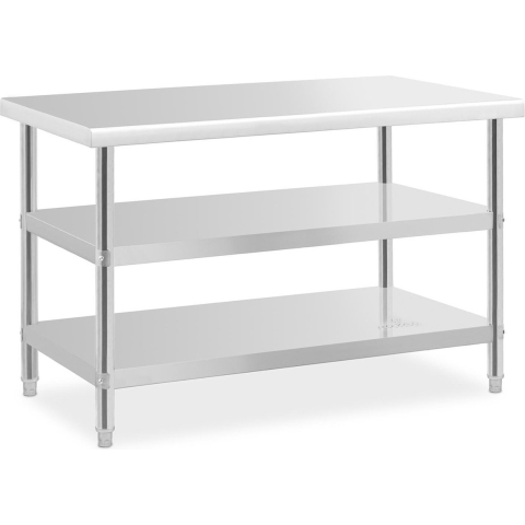 Edelstahl-Arbeitstisch - ECO - 120 x 70 cm - 200 kg - Zwischenboden - Royal Catering