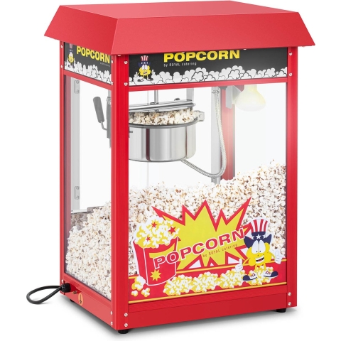 Popcornmaschine - 1600 W - 5 kg/h - Retro-Design - 195 / 235 °C - rot - Royal Catering