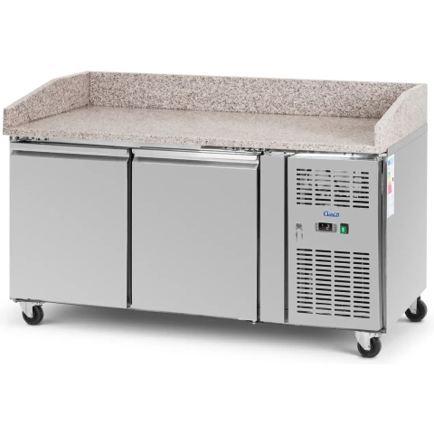 Kühltisch auf Rollen - 390 l - 2 Fächer - 155 x 80 cm - Klasse B - Edelstahl - Royal Catering