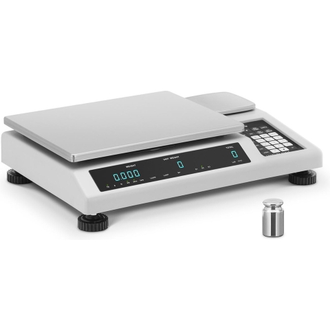 Zählwaage - 50 kg / 1 g - 34,5 x 26 cm - 3 LED - mit Referenzwaage 25 kg / 0,05 g - 11,4 x 11,4 cm