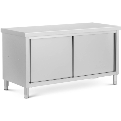 Edelstahl-Arbeitsschrank mit Durchreiche - ECO - 160 x 70 cm - 500 kg - Royal Catering