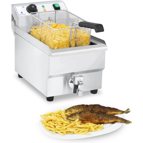 Elektro-Fritteuse - 10 l - 3000 W - Ablasshahn - Royal Catering