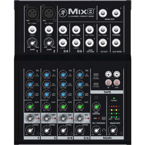 Mackie Mix8 Mischpult 8-Kanal Kleinmixer inkl. Netzteil