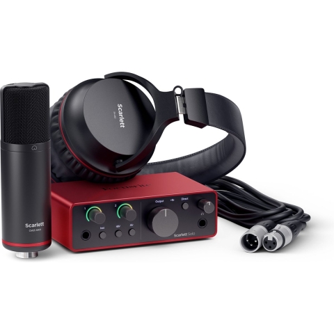 Focusrite Scarlett 2i2 Studio 4th Gen mit Kopfhörer, Mikrofon und Kabel SET NEU