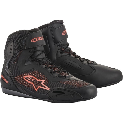 ALPINESTARS Faster-3 Rideknit, Motorcycle shoes, Black-Red Fluo