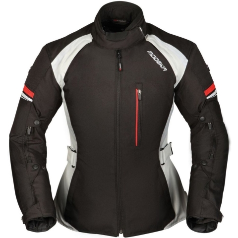MODEKA Violetta Lady, Women's textile motorcycle jacket, Black Light Grey