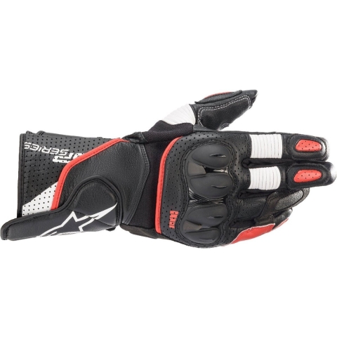 ALPINESTARS SP-2 V3, Motorcycle racing gloves, Black-White-Bright Red