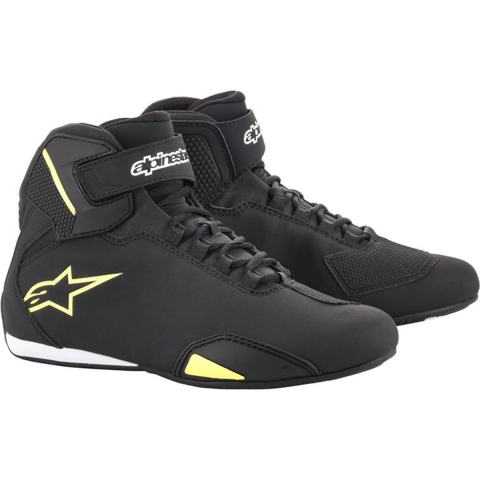 ALPINESTARS Sektor Shoes, Motorcycle, Black-Yellow Fluo