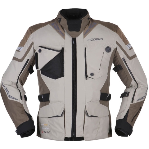 MODEKA Panamericana II, Men's textile motorcycle jacket, Sand-Khaki