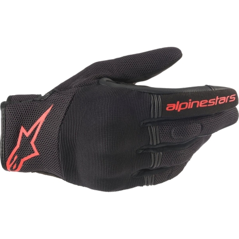 ALPINESTARS Copper Gloves, Motorcycle summer, Black-Red Fluo