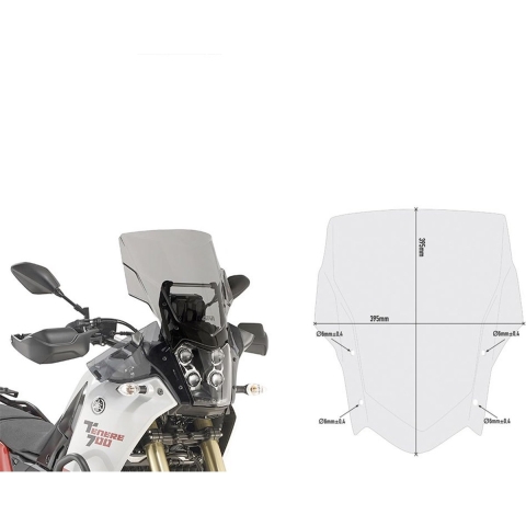 GIVI Windshield, for motorcycles and scooters, D2145S Tall smoked