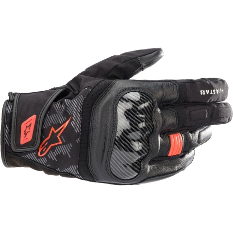 ALPINESTARS SMX Z Drystar Gloves, Mid-season motorcycle, Black-Red Fluo