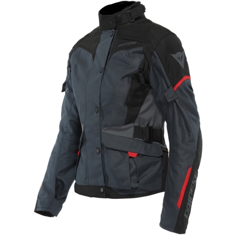 DAINESE Tempest 3 Lady D-Dry®, Women's textile motorcycle jacket, Ebony-Black-Lava Red