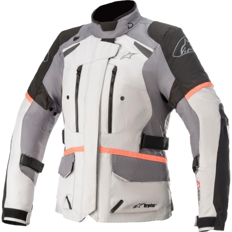 ALPINESTARS Stella Andes V3 Drystar Jacket, Women's textile motorcycle, Ice Grey-Dark Grey-Black-Coral