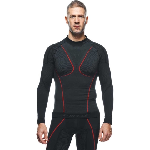 DAINESE Thermo LS, Thermal shirt for the bike, Black-Red