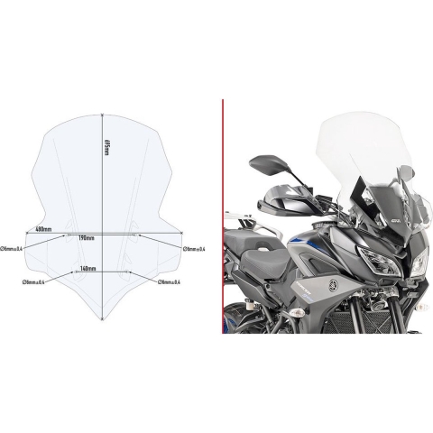 GIVI Windshield, for motorcycles and scooters, 2139DT Transparent excl. mounting kit