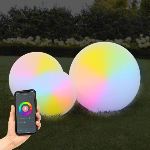 Gartenkugel Ø30cm mit Smart Wifi LED inkl. Spieß
