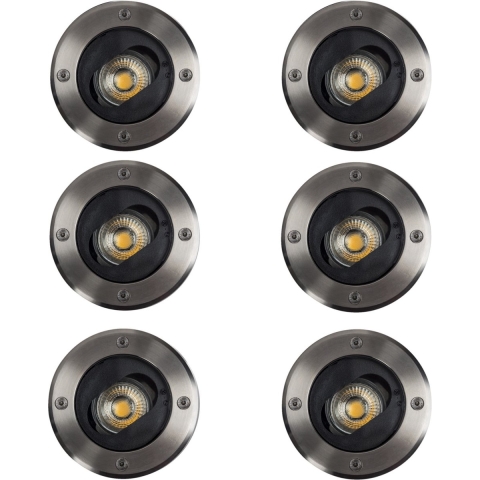 Richtungsweisender Bodenspot Ø12 Rund Edelstahl 6 Stück