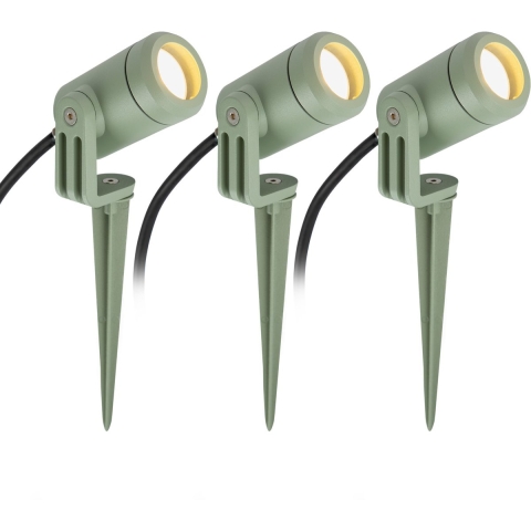 3x Mini LED Spike Gartenspot Grün
