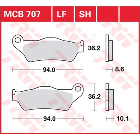 TRW Brake pads, and shoes for motorcycles, MCB640 Allround organic