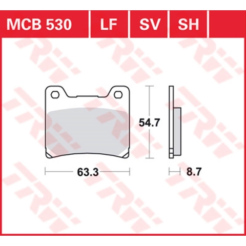 TRW Brake pads, and shoes for motorcycles, MCB530SH Sinter street