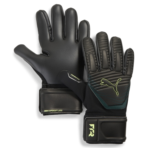 PUMA FUTURE Match NC Fußball Torwarthandschuhe, Accessoires, Schwarz/Grün Terrain/Fizzy Light, 6