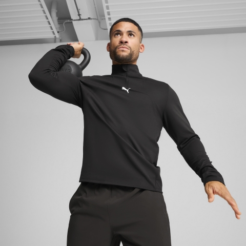 PUMA CLOUDSPUN Jacke mit viertellangem Reißverschluss Herren, Kleidung, Schwarz, L