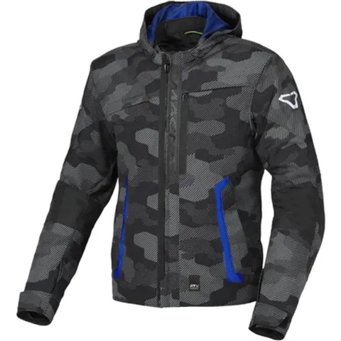 MACNA Riggor, Men's textile motorcycle jacket, Black Grey camo