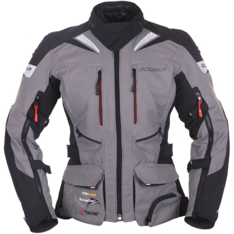 MODEKA Panamericana II, Men's textile motorcycle jacket, Grey-Black