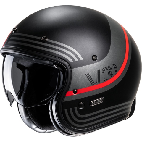 HJC V31 Byron, Jet helmet, Matt Black Red