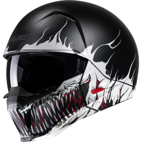 HJC I20 Scraw, Jet helmet, Matt Black White